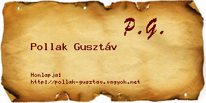 Pollak Gusztáv névjegykártya